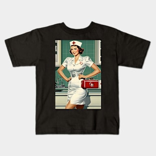 Beautiful retro nurse Kids T-Shirt